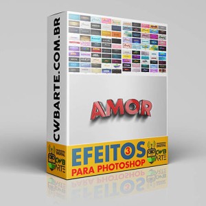 Pacote 3 de efeitos de texto para Photoshop