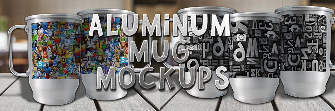 Aluminum Mugs Mockups for Stores