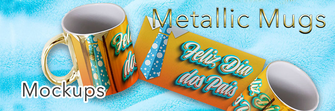 Mockups metallic mugs