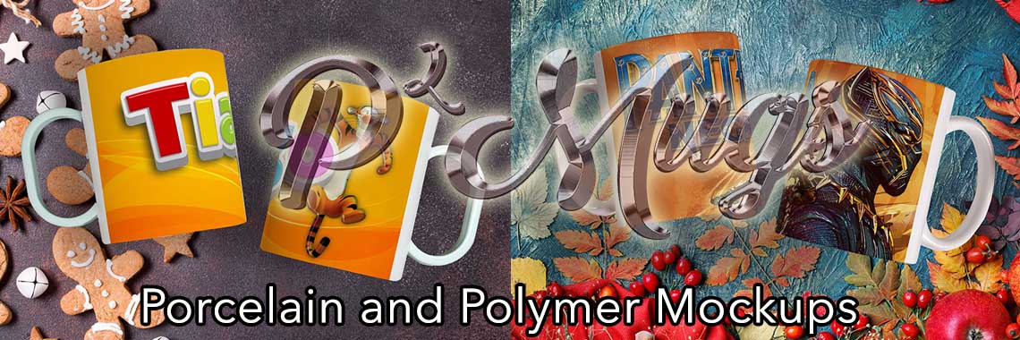 P2 Mugs - Porcelain and Polymer Mockups